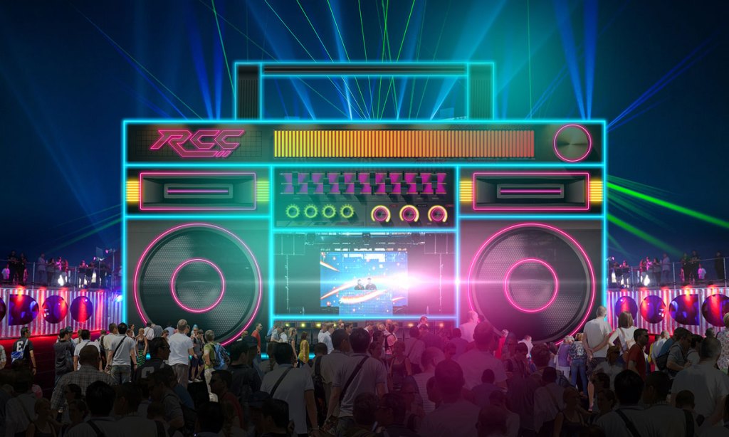 The Royal Croquet Club's boombox stage is being transported to China for the Royal Adelaide Club.