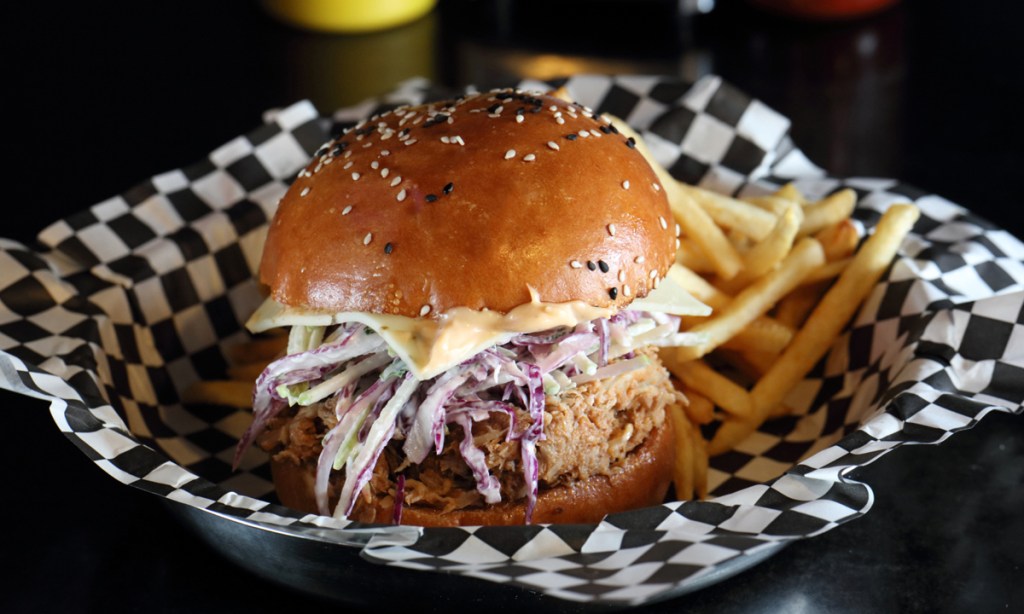 127 Days' 'Squealed with a Kiss' pulled pork burger. Photo: Tony Lewis
