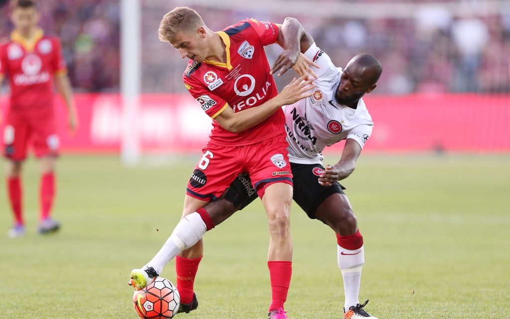 Stefan Mauk was a rising star before signing for United. Photo: James Elsby / AAP