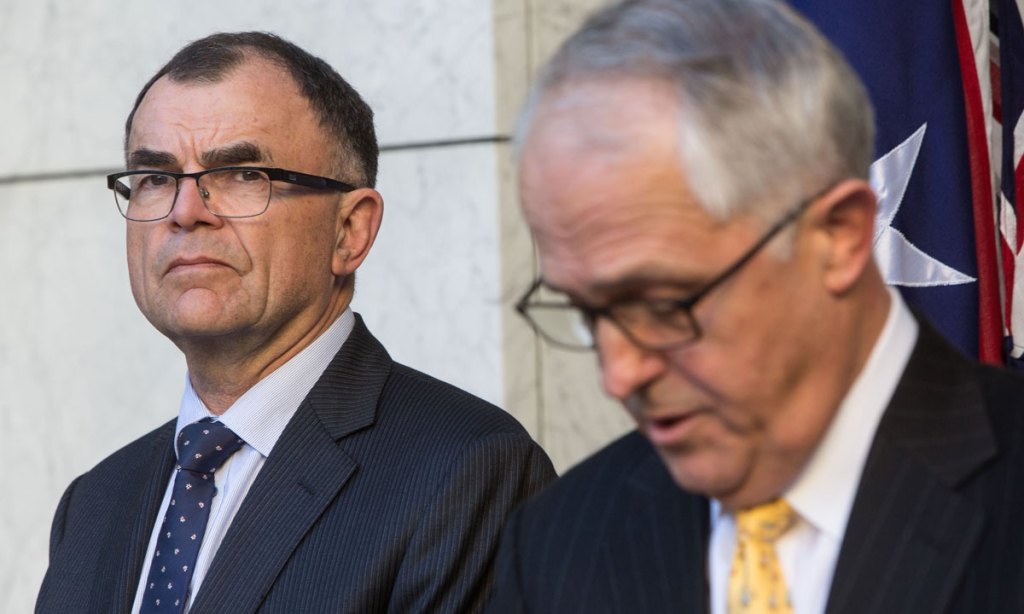 Brian Martin with Prime Minister Malcolm Turnbull. Photo: AAP
