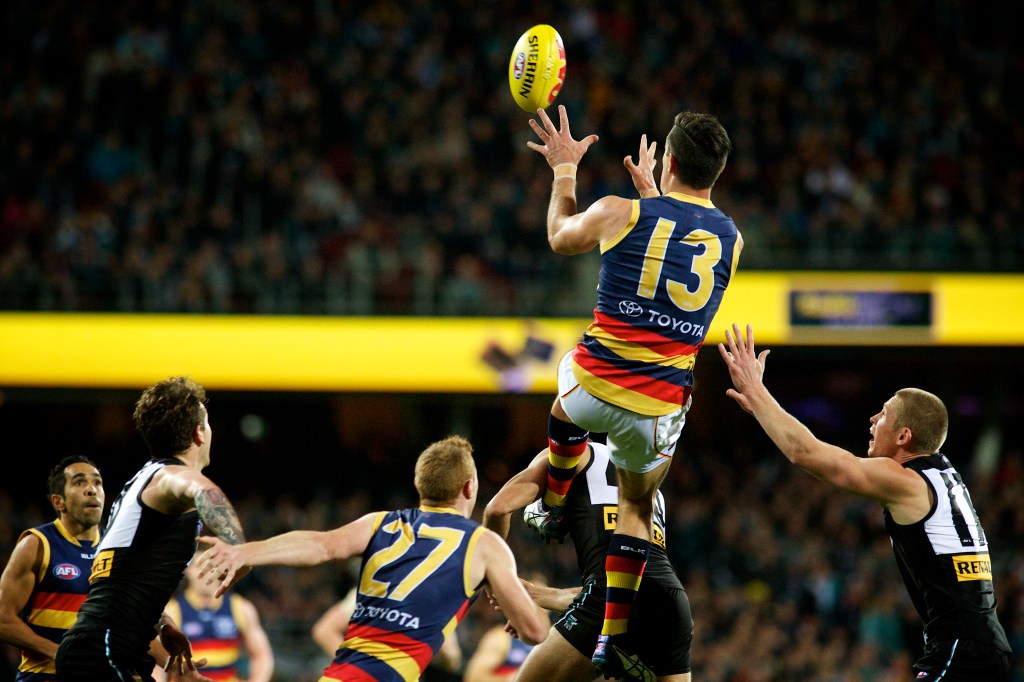 Crows captain Taylor Walker says fitness staff are already working out a plan for the bye. Photo: Michael Errey / InDaily