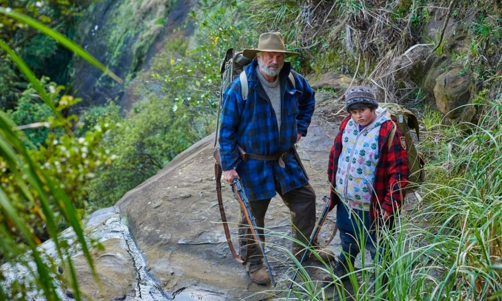 Sam Neill with his young co-star Julian Dennison in Hunt for the Wilderpeople.