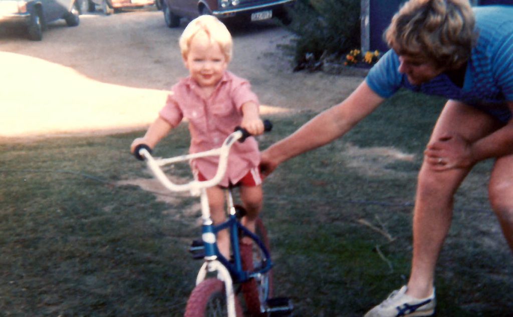 The author as a child with his father.