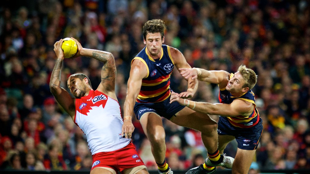 The Crows' defenders will have their hands full with star Swan Lance Franklin. Photo: Michael Errey / InDaily