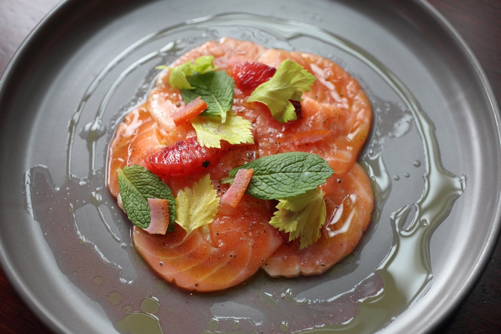 Beautifully balanced: the king salmon carpaccio. Photo: Tony Lewis