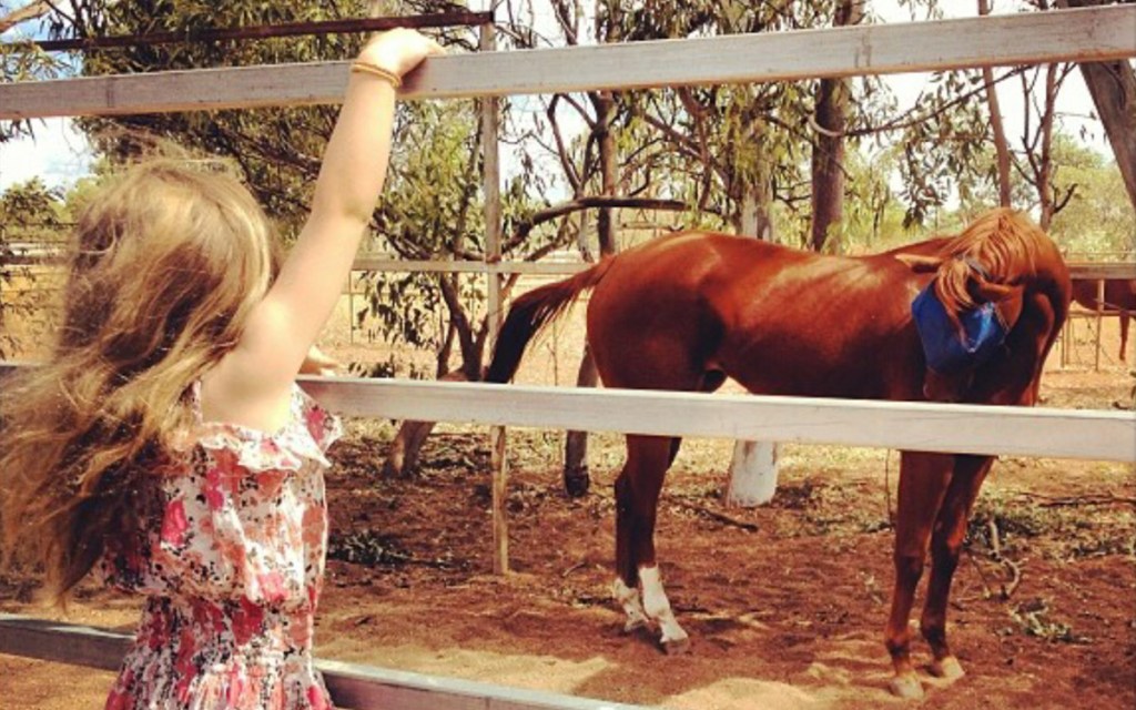 Littlely's daughter Mahli gestures to Croissants. Photo: supplied.