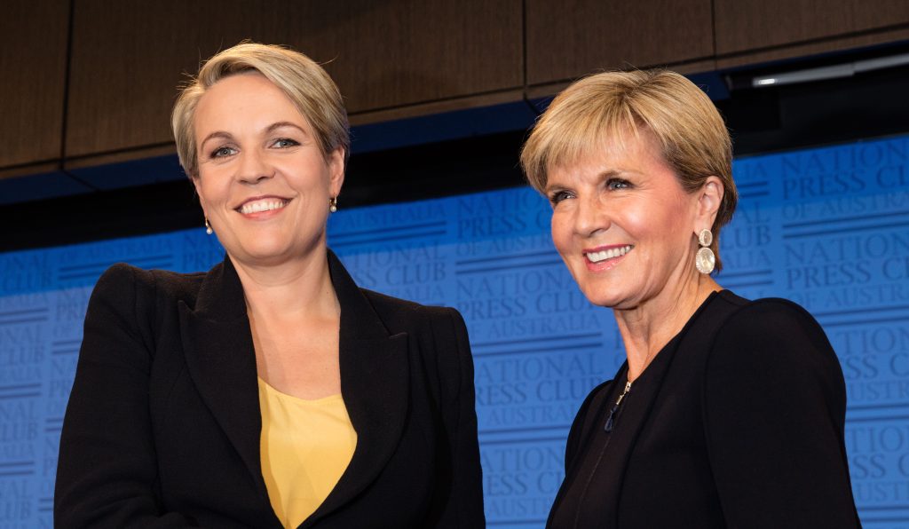 Labor Deputy Leader Tanya Plibersek and Liberal Deputy leader Julie Bishop. Photo: AAP/Andrew Taylor