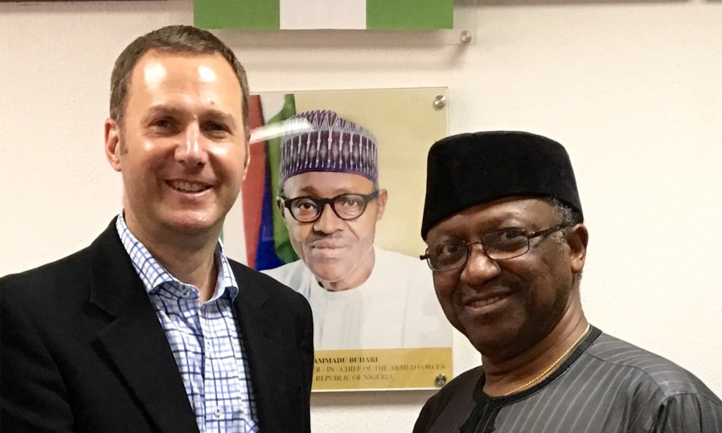 Professor Michael Kidd with Dr E Osagie Ehanire, Minister of Health in Nigeria, during a recent visit by Professor Kidd to Africa as WONCA global president. 