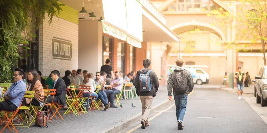 Pedestrians rule, but cars are to be discouraged, in new long term plans for Adelaide's CBD. Photo: Nat Rogers/InDaily