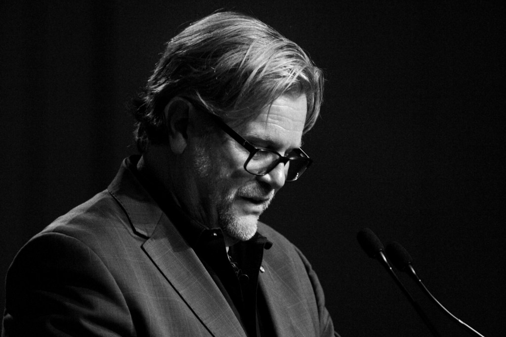 Greg Mackie speaking at the weekend's Adelaide Festival of Ideas. Photo: Alex Frayne