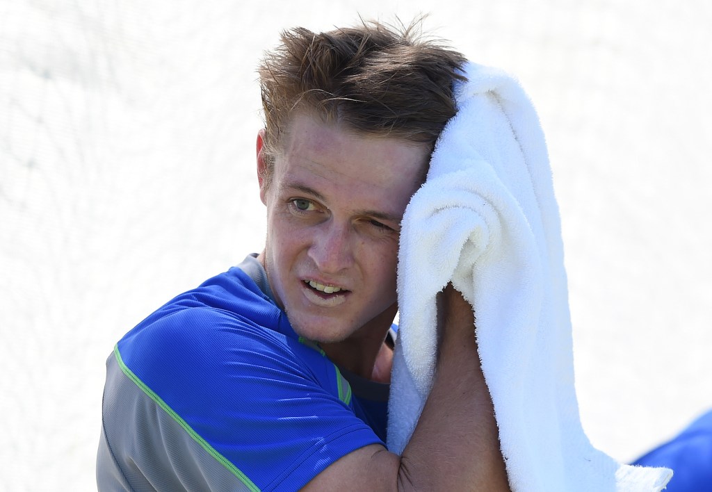Joe Mennie during an Australian team training session at the WACA last week. Photo: Dave Hunt / AAP