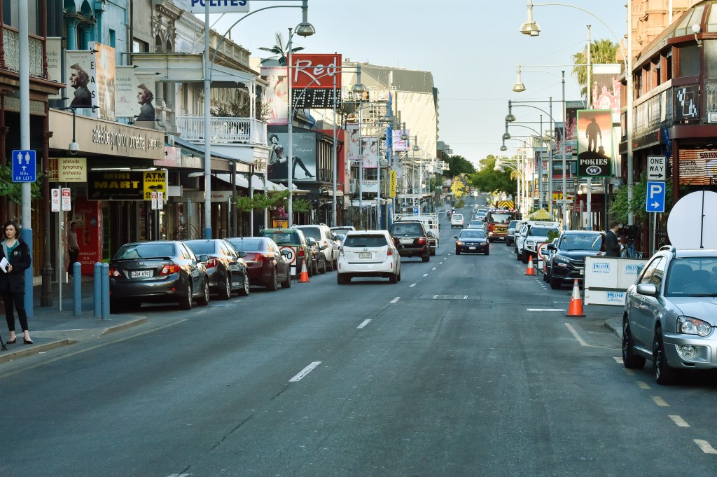 The scene of the shooting on Hindley Street today. Photo: AAP/David Mariuz
