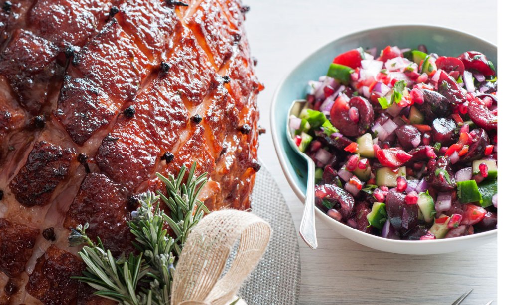 Fiona Roberts will demonstrate how to make Quince and Pomegranate Glazed Ham with Cherry Salsa at the Central Market on December 10.