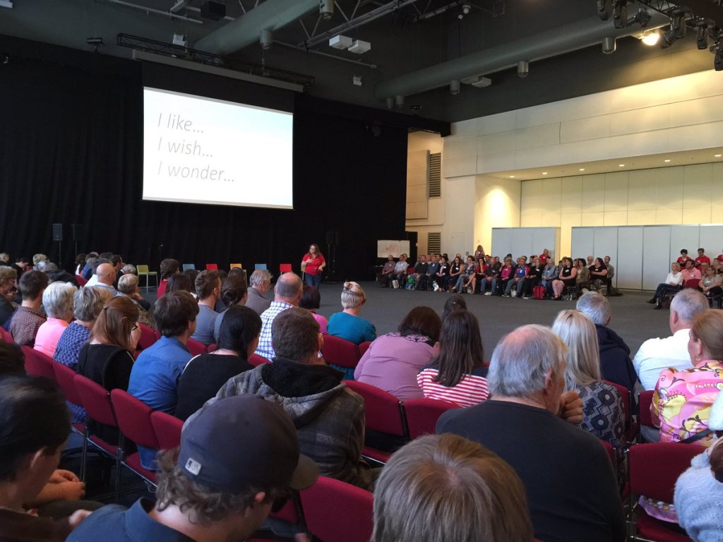 The jury about to present its report. Photo: Twitter/@yourSAyNuclear