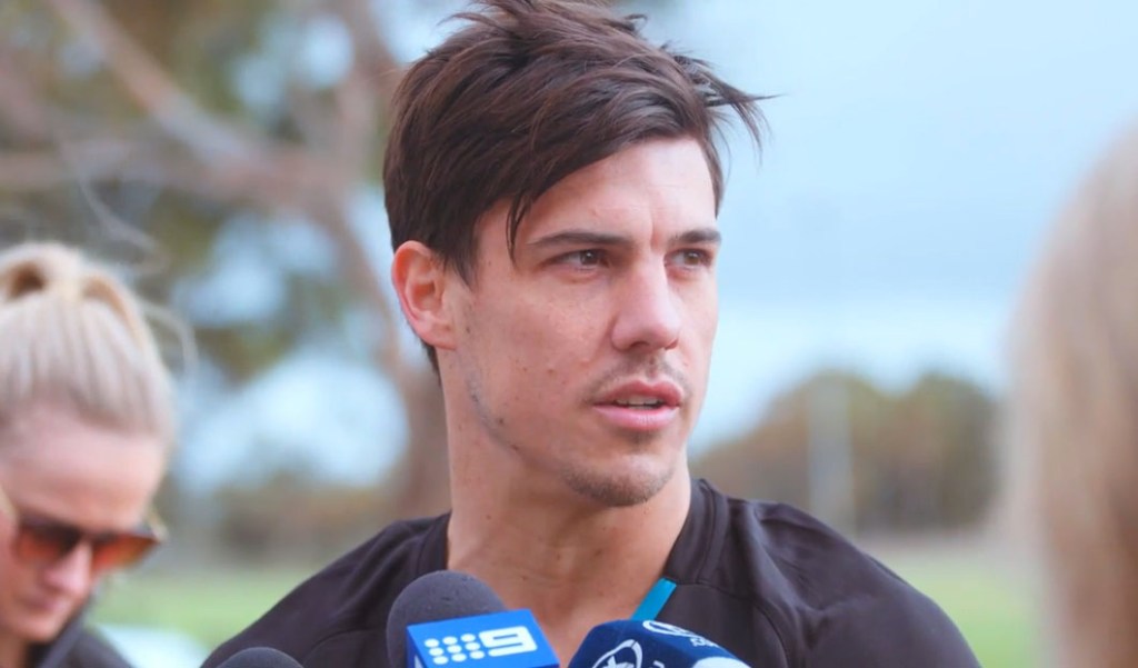 After a year on the sidelines, Angus Monfries has had a new setback. Photo via PortAdelaideFC.com.au