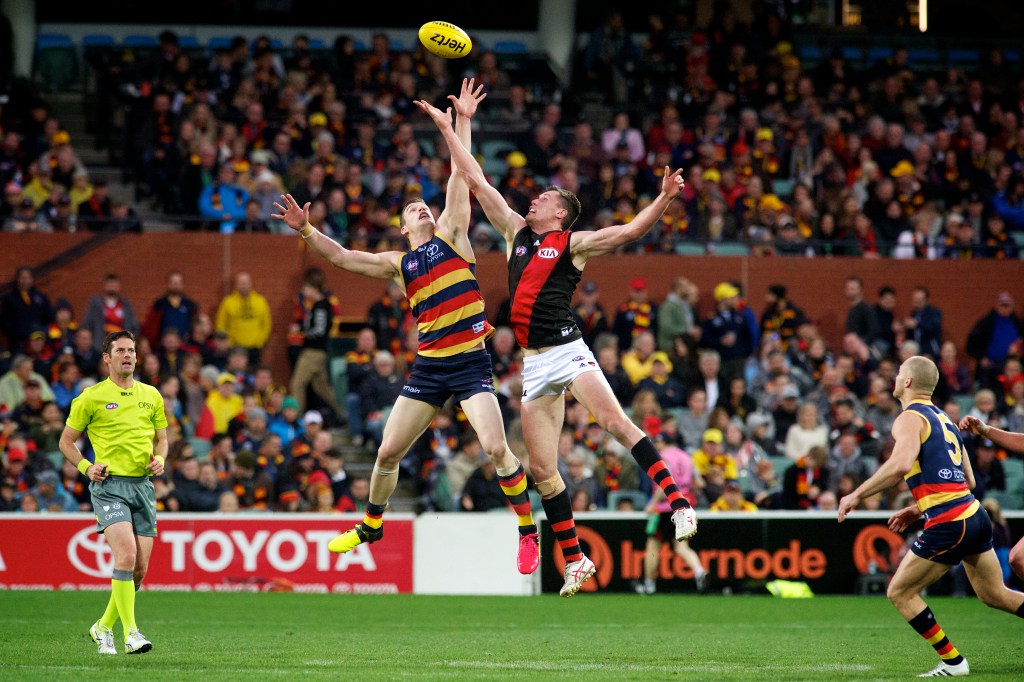 The AFL has ruled that only nominated players will compete in one-on-one ruck duels in 2017. Photo: Michael Errey / InDaily