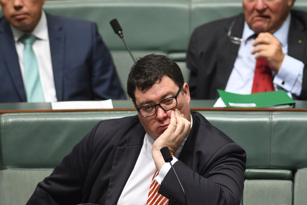 George Christensen in Parliament. Photo: AAP/Lukas Coch