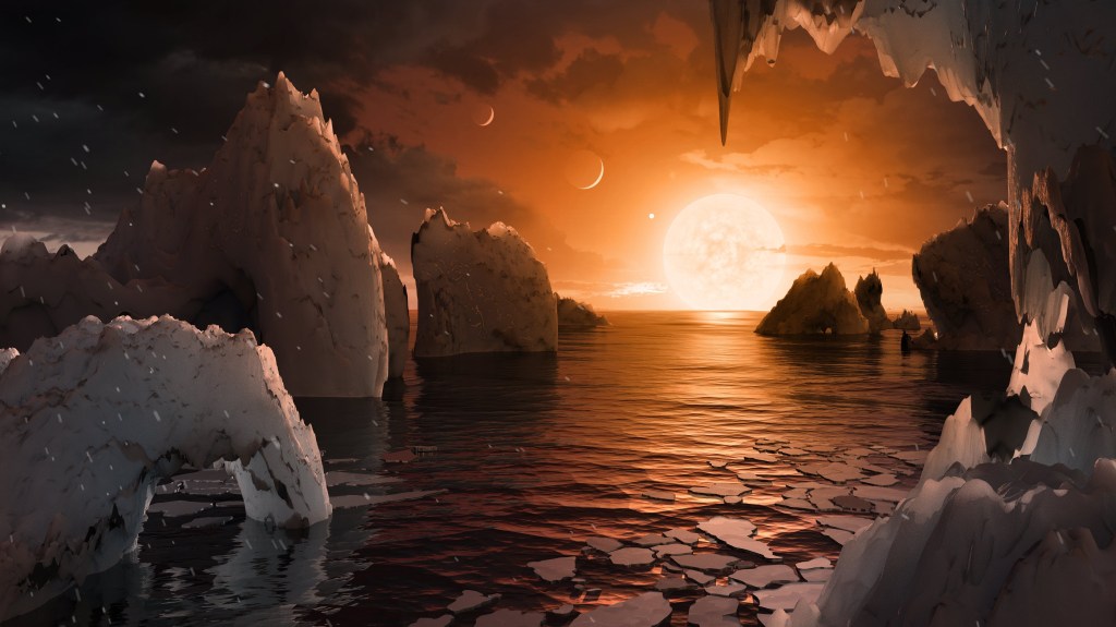 Thumbnail for Astronomers find seven Earth-sized planets