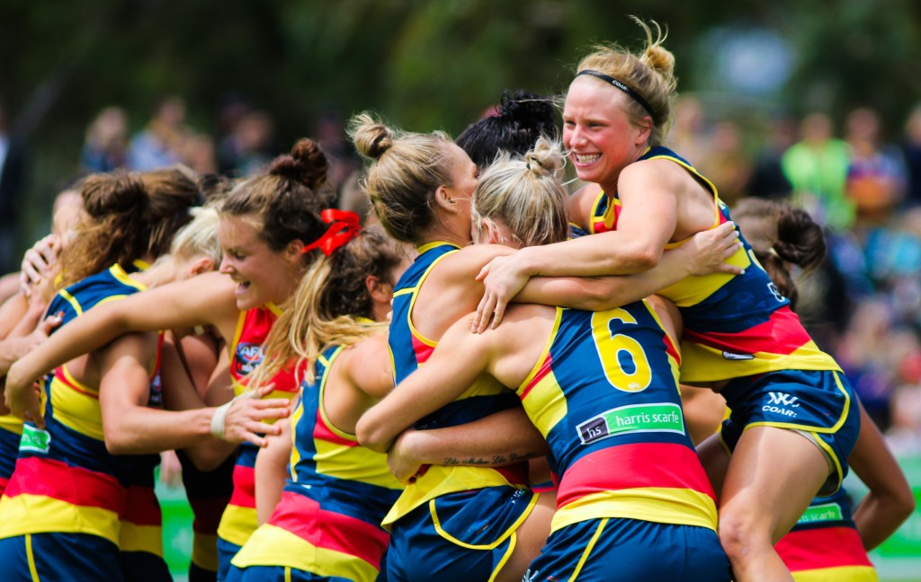 The AFL is keen to play its inaugural AFLW Grand Final at Adelaide Oval - if the Crows can stay on top. Photo: Brayden Chamberlin / Adelaide Football Club