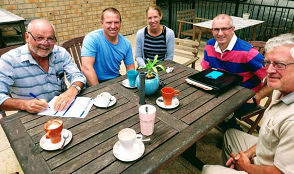 Stephen Blacketer (second from right) with fellow members of the Liberals' Heysen SEC in a photo contained in his email announcing his candidacy. 