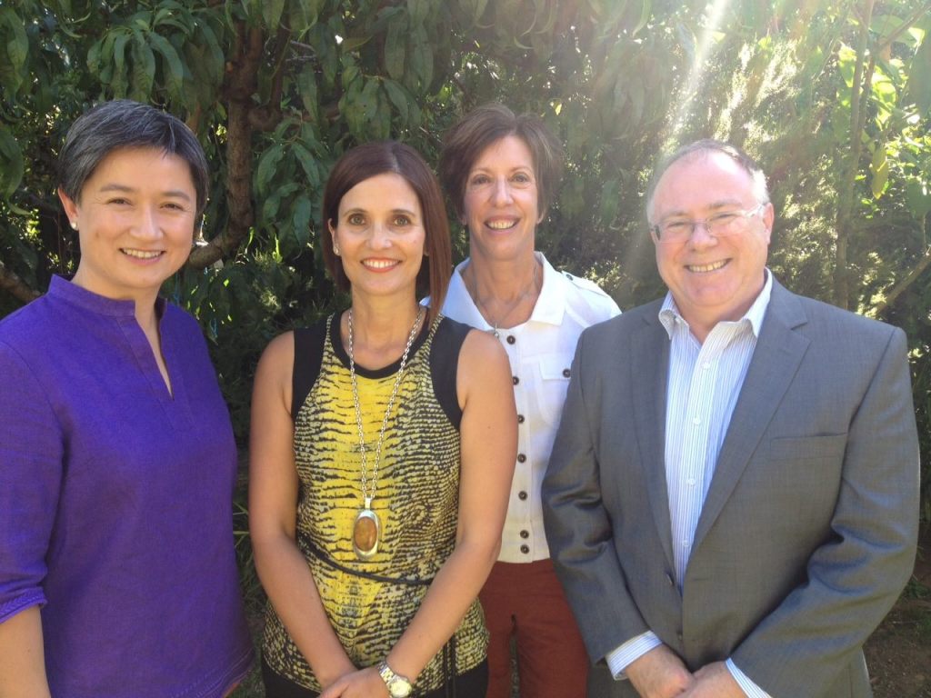 RIGHT CANDIDATE, WRONG SEAT: Jo Chapley (second from left) has quit Labor's Left faction, walking out on the likes of Penny Wong, Gail Gago and Ian Hunter.