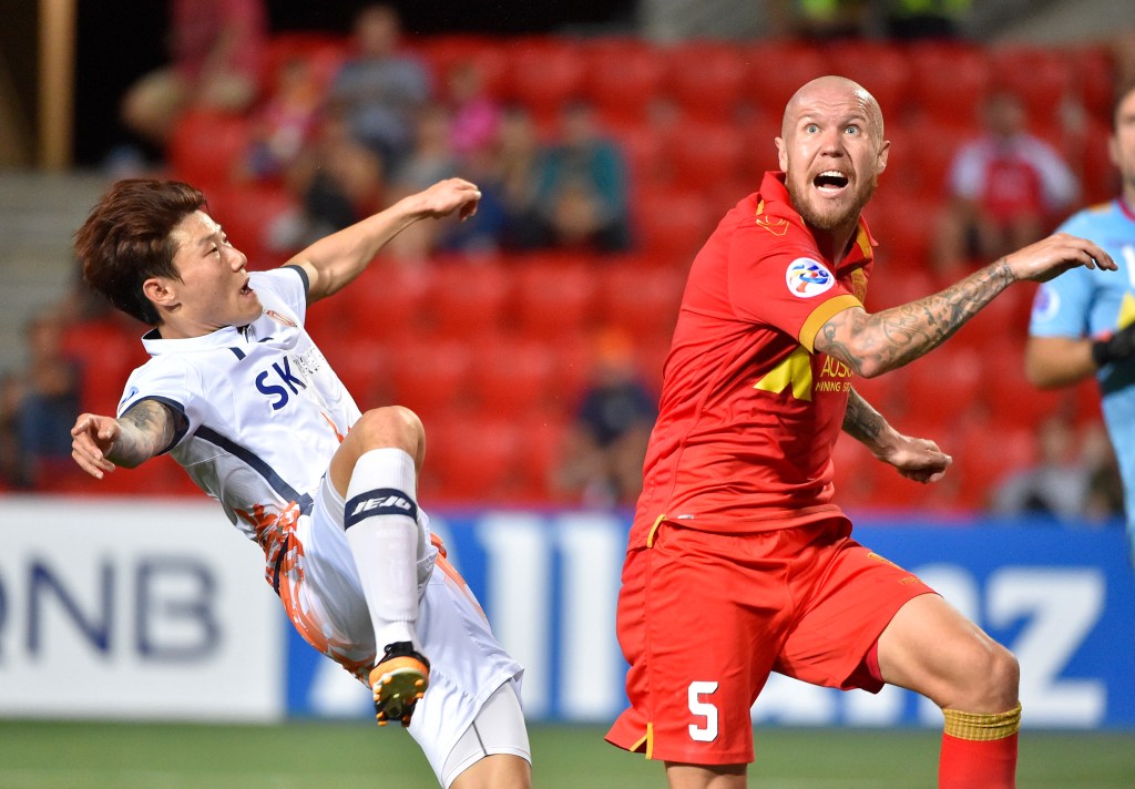 Taylor Regan was pivotal in defence for the Reds. Photo: David Mariuz / AAP