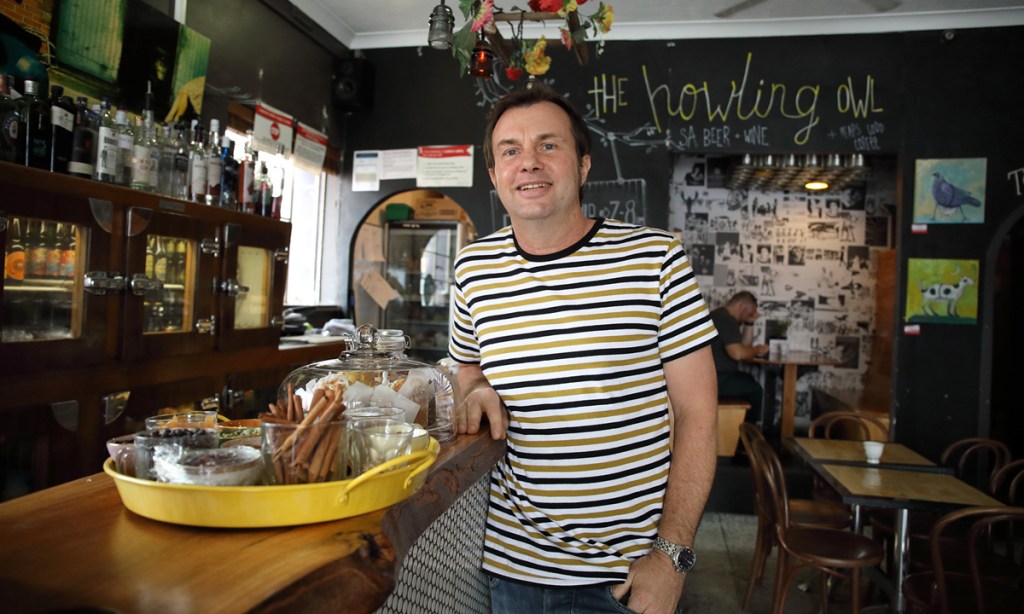 On the move: Mick Krieg at The Howling Owl in Frome Street. Photo: Tony Lewis