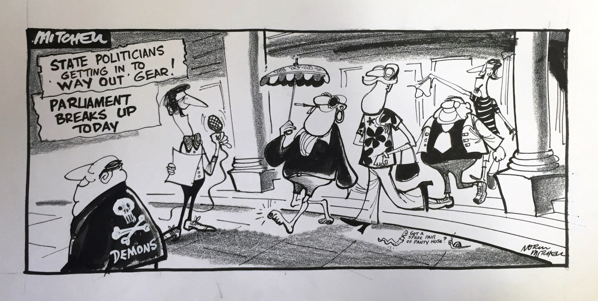 Norm Mitchell's cartoon. Image courtesy the History Trust of South Australia.