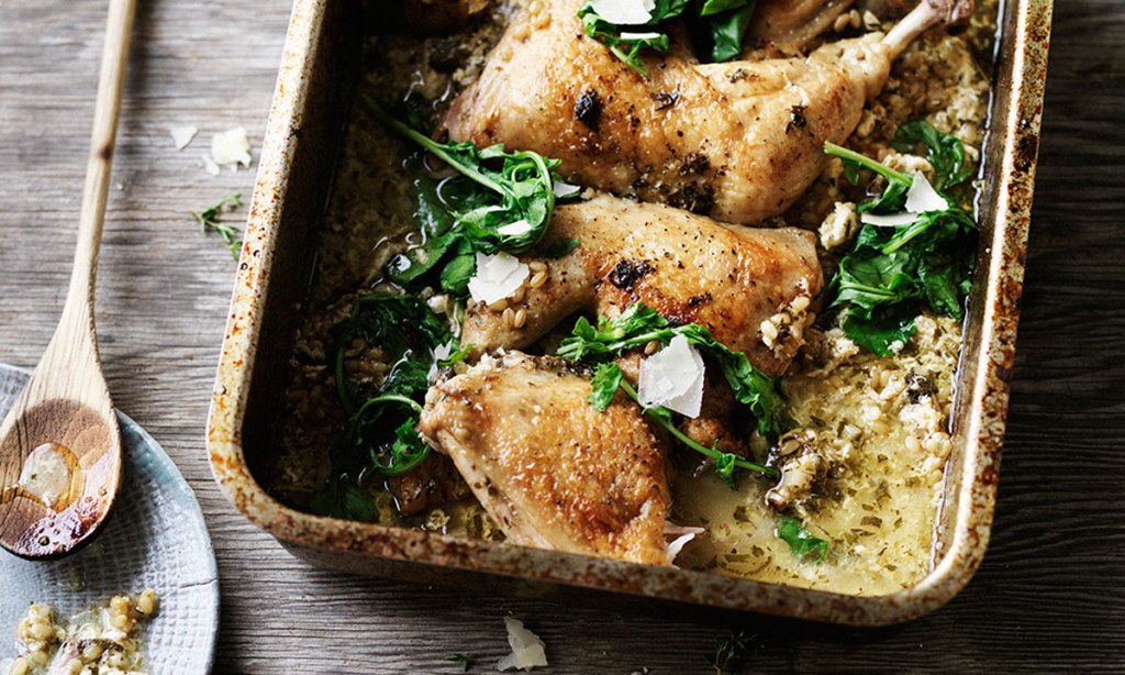 Thumbnail for Greek Lemon Chicken with Farro & Wild Rocket