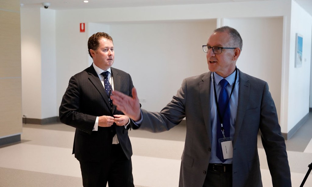 Who's in charge here? Jay Weatherill and Health Minister Jack Snelling tour the Royal Adelaide Hospital. Photo: Tony Lewis / InDaily 