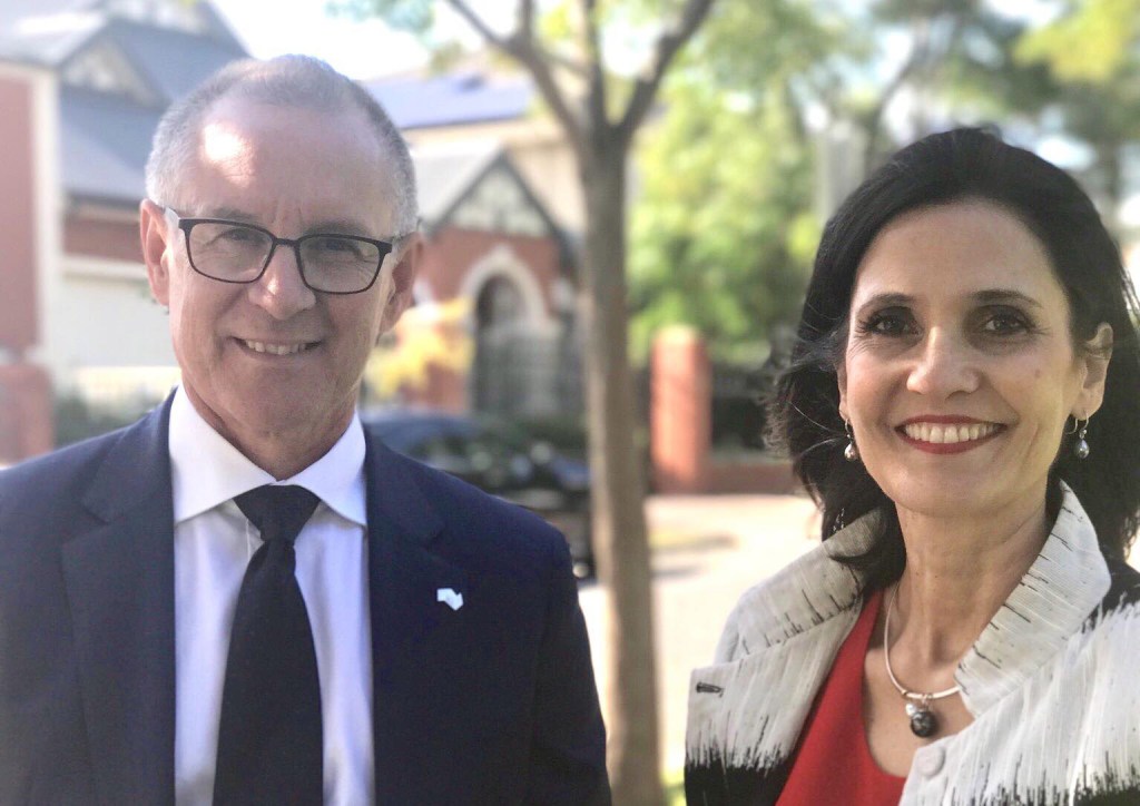 Jo Chapley with Premier Jay Weatherill. Photo: Facebook