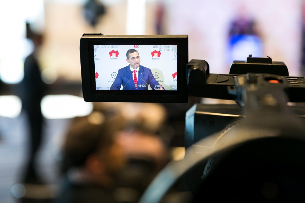 Tom Koutsantonis in the media glare. Photo: Andre Castellucci / InDaily