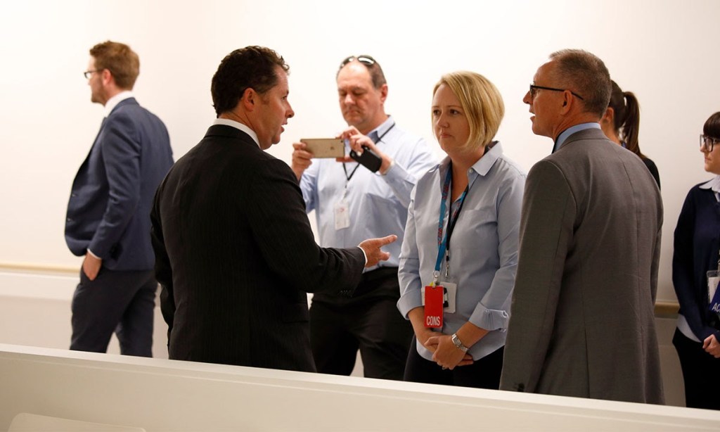 Health Minister Jack Snelling and Premier Jay Weatherill at the new Royal Adelaide Hospital. Photo: Tony Lewis / InDaily