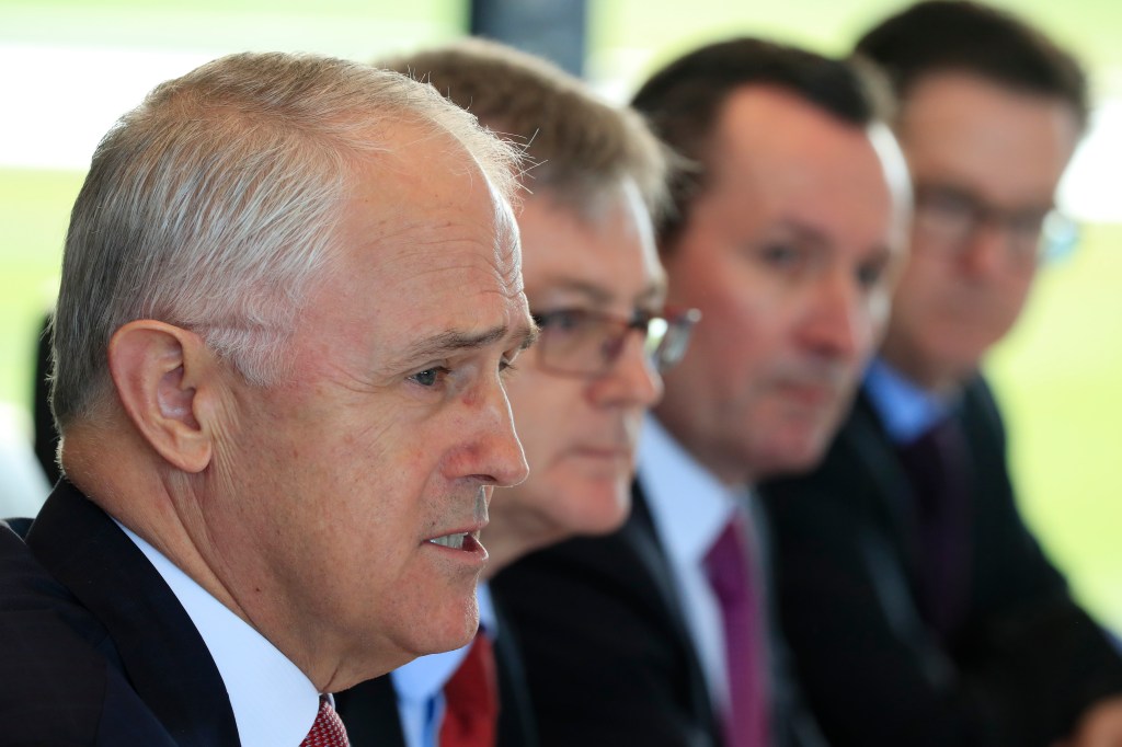 Prime Minister Malcolm Turnbull at COAG today: his rhetoric on terrorism has changed. Photo: AAP/ Rob Blakers