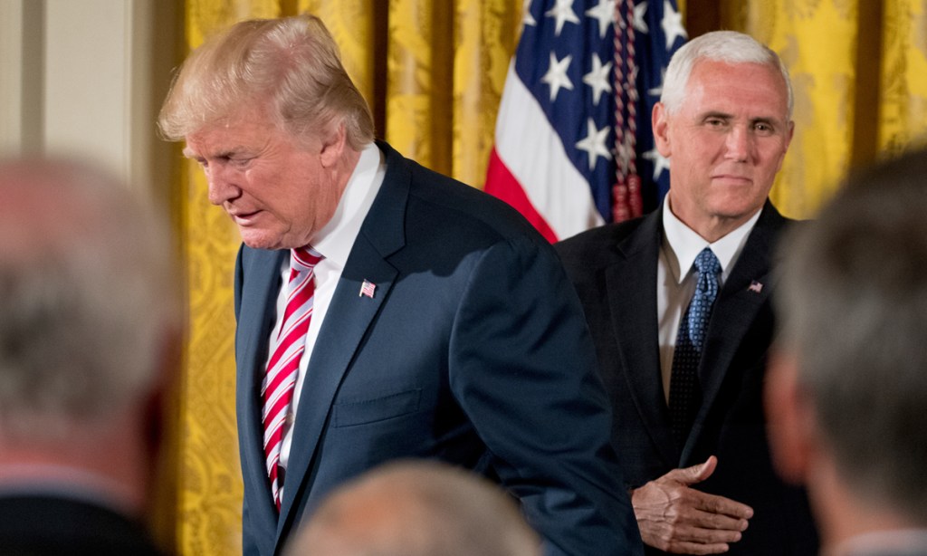 US President Donald Trump and Vice-President Mike Pence. Photo: PA