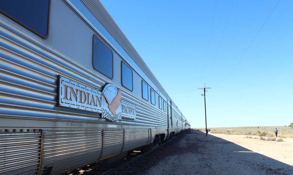 The Indian Pacific rail line in Western Australia has been closed by flooding, along with the Eyre Highway. File photo: Selina Day / AAP