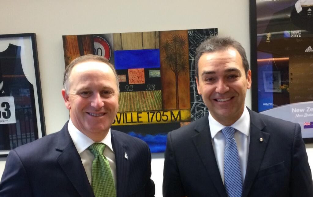 Steven Marshall with then-New Zealand Prime Minister John Key in 2014. Photo: Supplied