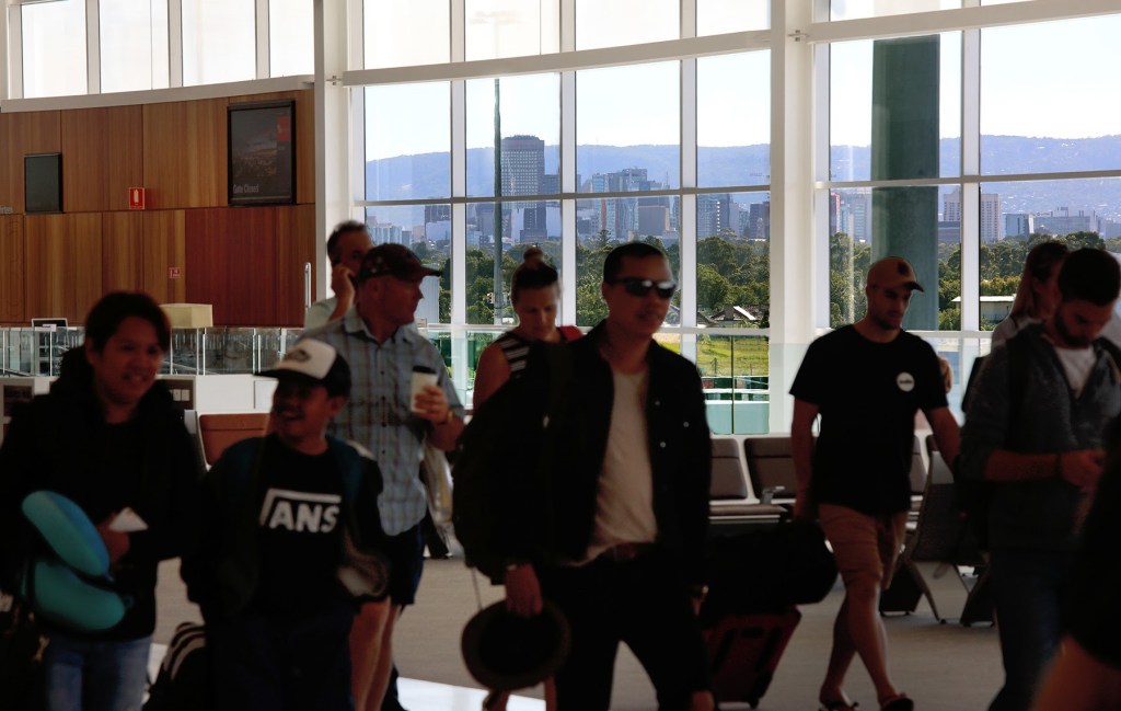 Adelaide's skyline welcomes the airport arrivals. Photo: Tony Lewis / InDaily