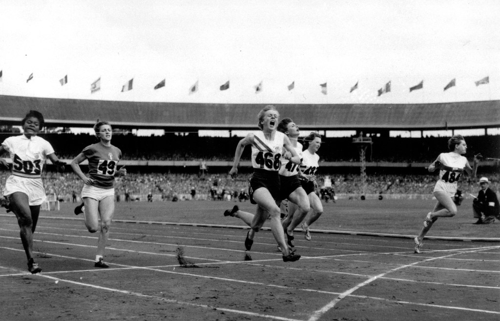 Betty Cuthbert wins the women's 100 metre sprint at the Olympic Games in Melbourne in 1956. AP Photo