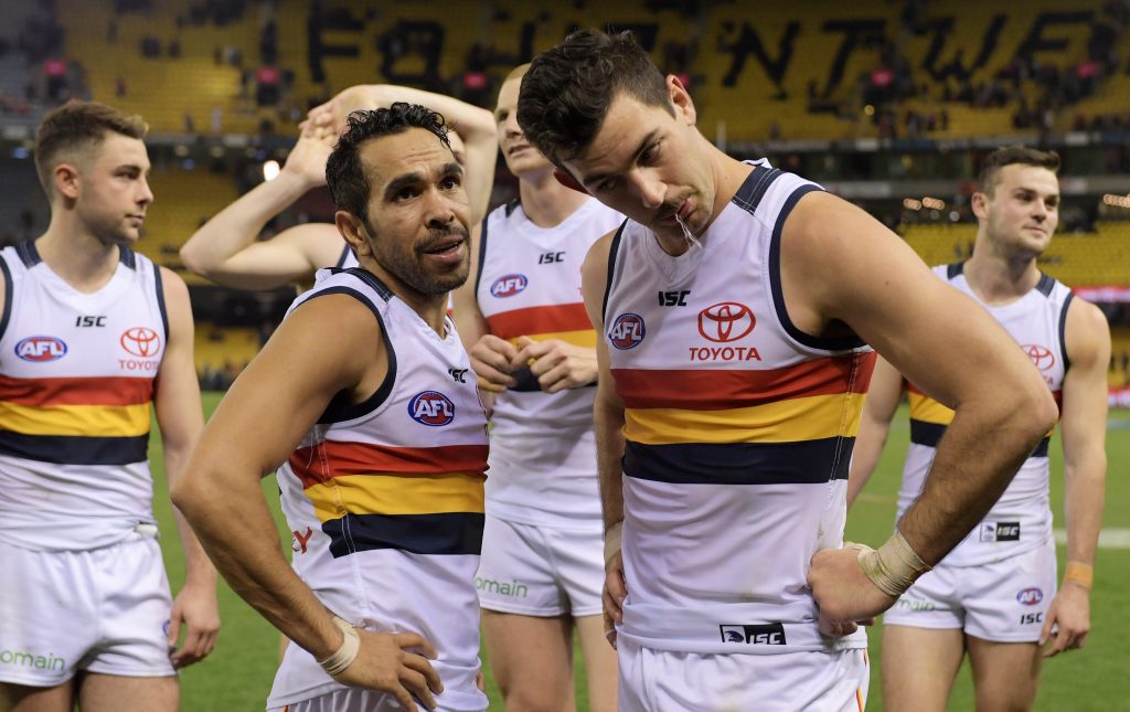 The Crows have a double chance and home final, but it might not mean spit unless they beat Sydney on Friday. Photo: Tracey Nearmy / AAP