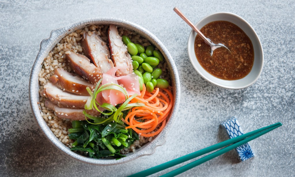 Thumbnail for Pickled Ginger & Teriyaki Chicken Brown Rice Bowl