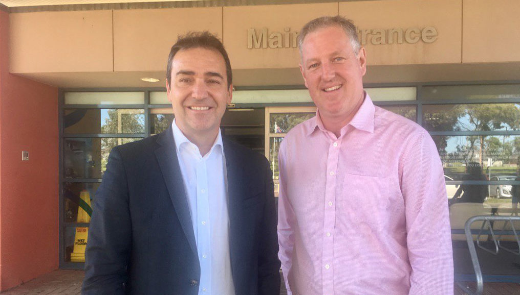 Steven Marshall with then-Liberal MP Troy Bell. 