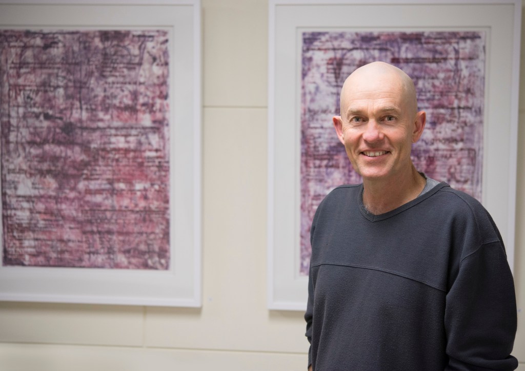 Caption: Flinders Medical Centre SALA Resident Artist John Blines, who also works with scientists and medical researchers at the Flinders Centre for Innovation in Cancer at Bedford Park. 