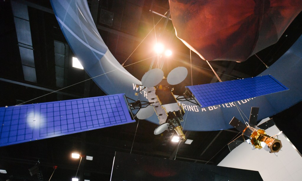 Opportunities in space: A satellite at the recent International Astronautical Congress in Adelaide. Photo: AAP
