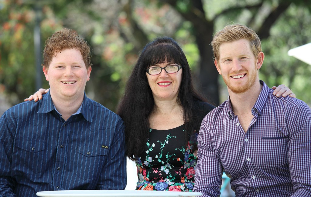 Robyn Lobbe with sons Tom (left) and Matthew. Photo: Tony Lewis/InDaily