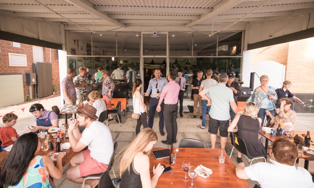 The crowd at the launch of Renew Adelaide-supported Port Adelaide business Low and Slow in 2015. Photo: supplied