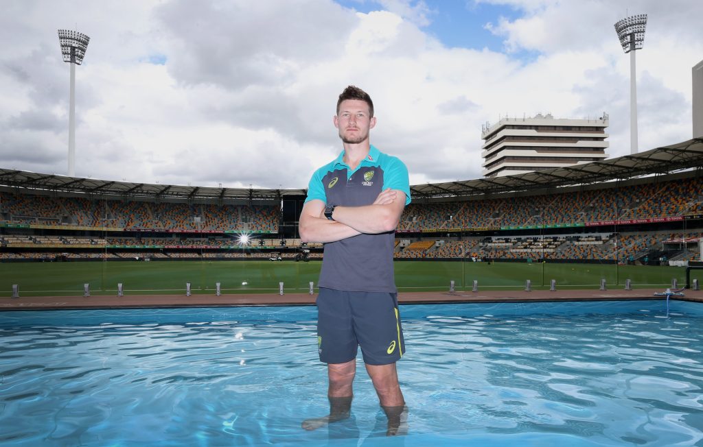 Test debutant Cameron Bancroft at the Gabba yesterday. Photo: Jono Searle / AAP