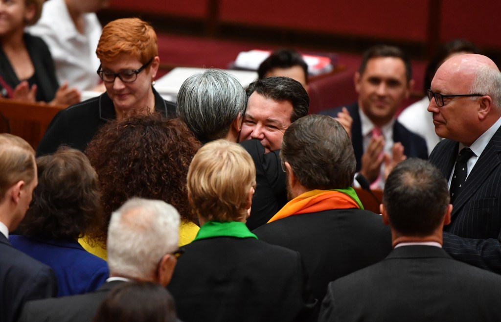 Thumbnail for Tears as same-sex marriage bill easily clears the Senate