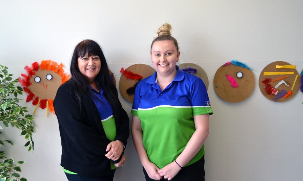 Stepping Stone Curtis Road Centre Director, Leonie Langley, with Renewal SA Works Program graduate, Abi Lasham.