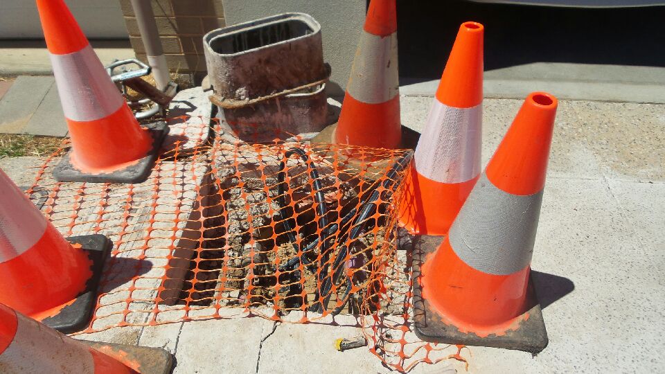 The resident's pipes were cordoned off. Supplied photo